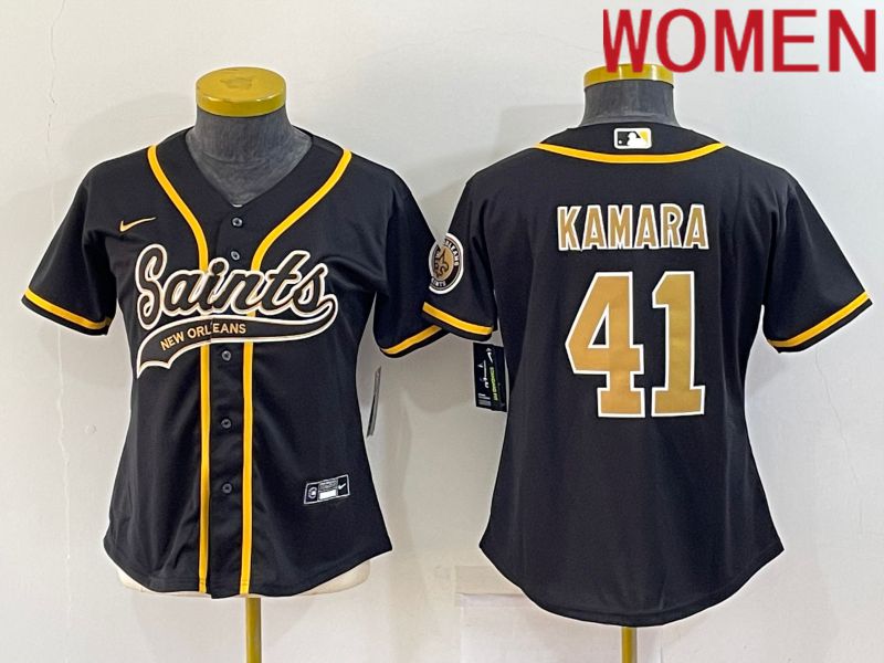 Women New Orleans Saints 41 Kamara Black 2022 Nike Co branded NFL Jerseys